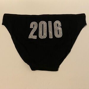 Victoria’s Secret Black 2016 Graphic In Silver Glitter Bikini